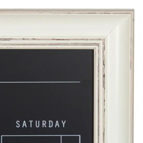 28.88" x 1.11" Macon Framed Magnetic Chalkboard Monthly Calendar White - Kate and Laurel image {2}