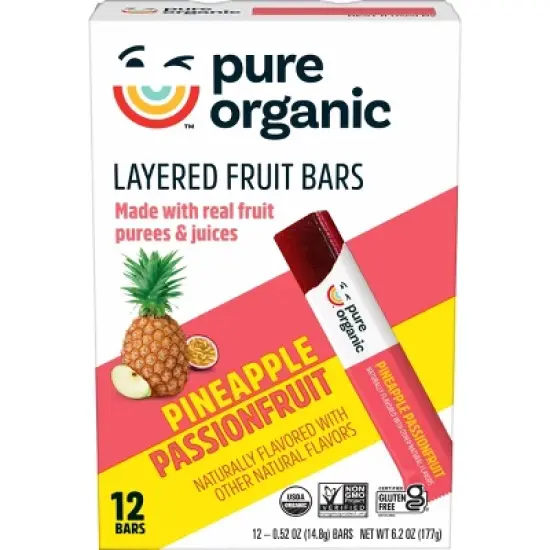 Pure Organic Layered Fruit Snacks Pineapple Passionfruit - 6.2oz/12ct image {5}