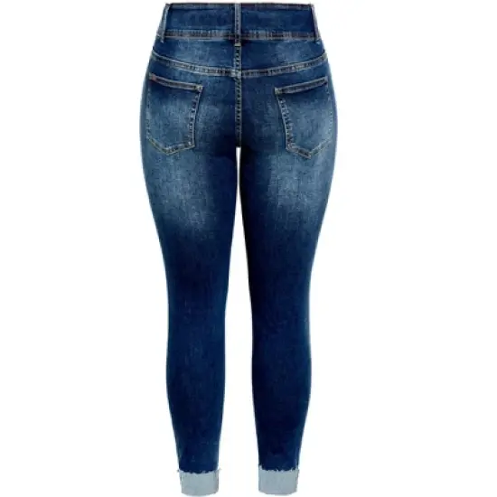 Women's Plus Size Harley Turn Up Jean - indigo | CITY CHIC image {4}