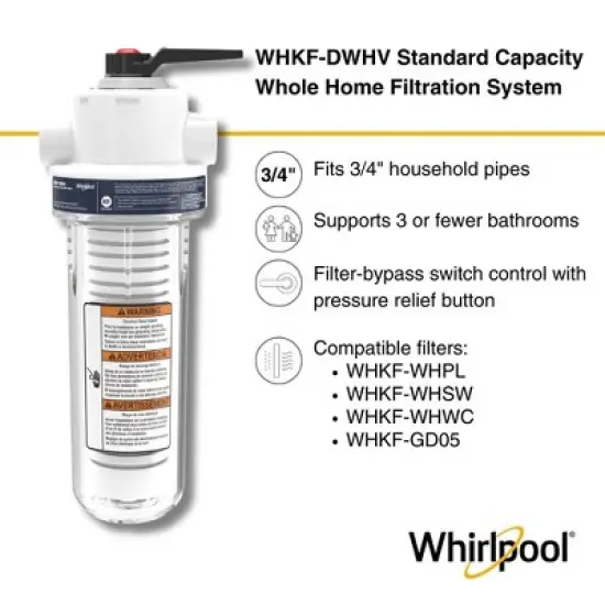 Whirlpool Whole House Water Filtration System WHKF-DWHV, Includes Replacement Water Filter WHKF-GD05 image {1}