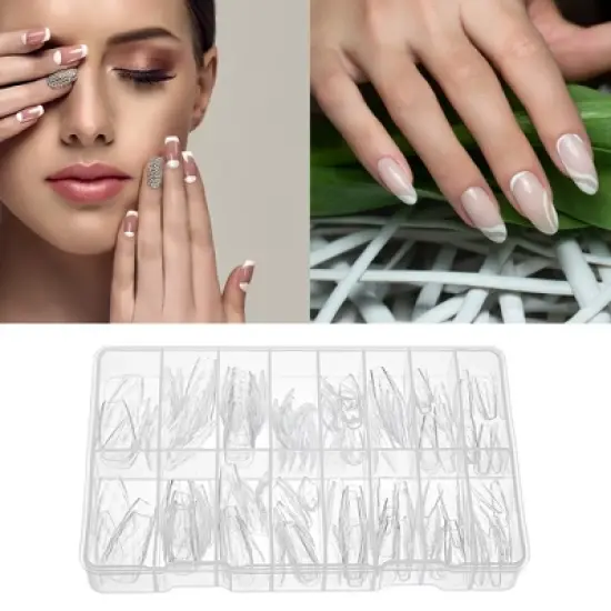 Unique Bargains 3D Argyle Fake Nails 150 Pcs image {2}