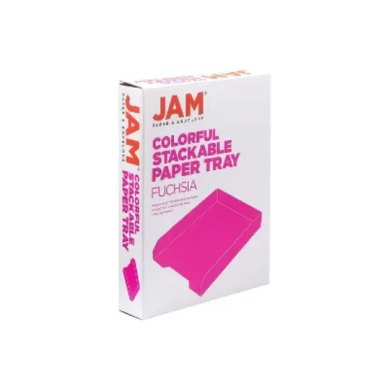 JAM Paper AM Paper Stackable Front Loading Letter Tray Letter Size Pink Plastic 2/Pack (344PIA) image {4}