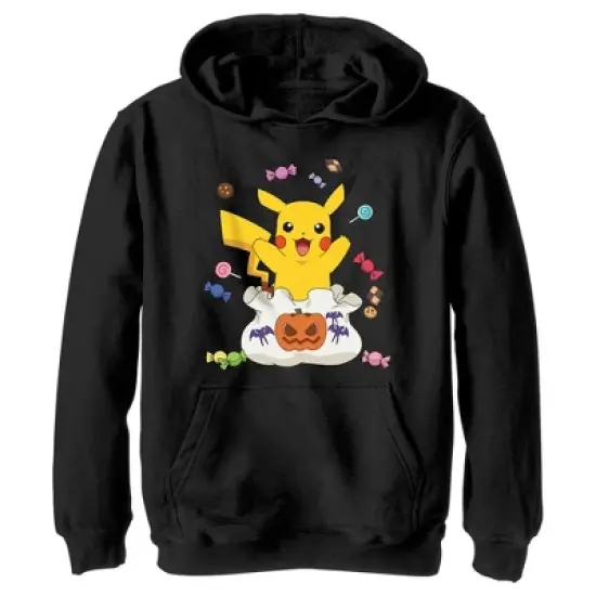 Boy's Pokemon Halloween Pikachu Candy Bag Pull Over Hoodie image {3}
