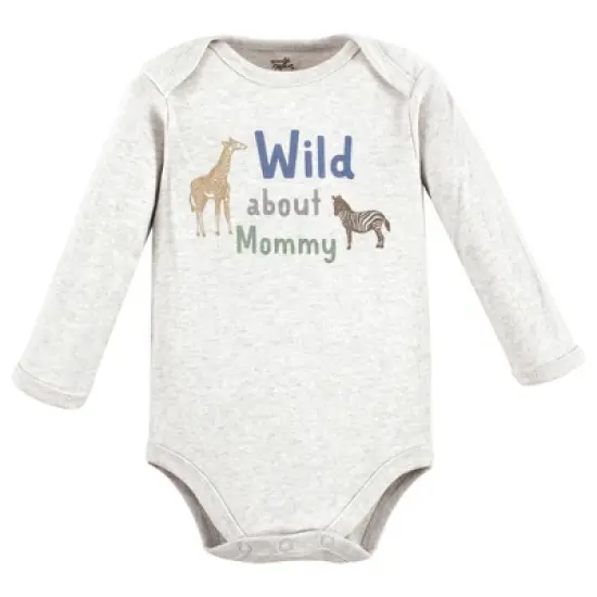 Touched by Nature Infant Boy Organic Cotton Long-Sleeve Bodysuits, Boy Safari image {2}
