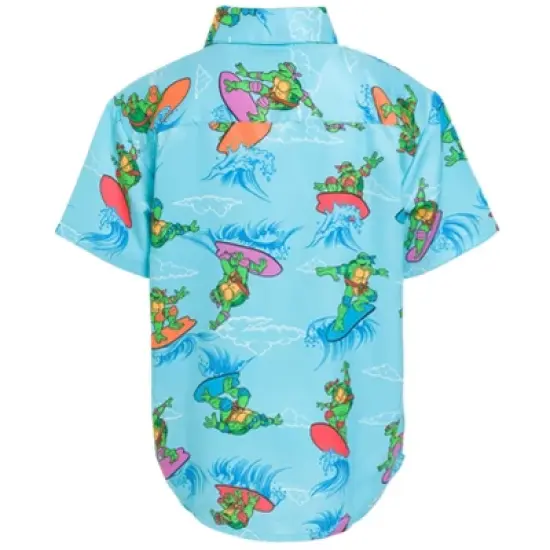Teenage Mutant Ninja Turtles Leonardo Michelangelo Raphael Hawaiian Button Down Shirt Toddler to Big Kid image {3}