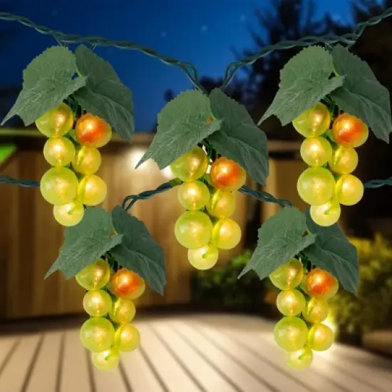 Northlight Grape Cluster Outdoor Patio String Light Set - Green - 6' Green Wire - 5ct image {2}