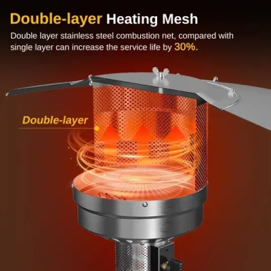 East Oak 50000 BTU Torch Patio Propane Outdoor Portable Heater Bronze: Iron Frame, 10ft Heat Radius, No Tools Assembly image {6}