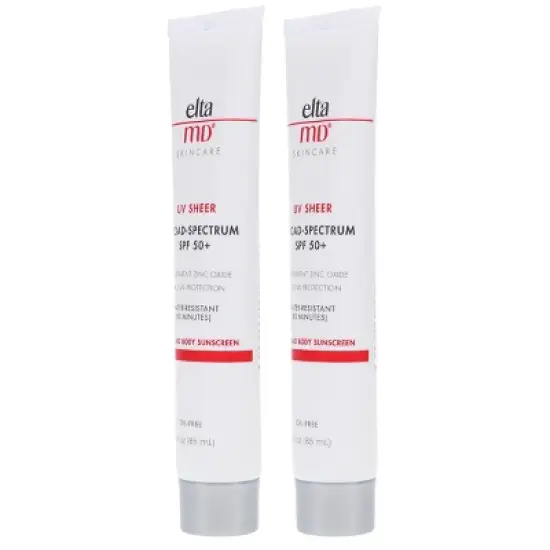 EltaMD UV Sheer Broad Spectrum SPF 50+ Face and Body Sunscreen 3 oz 2 Pack image {1}