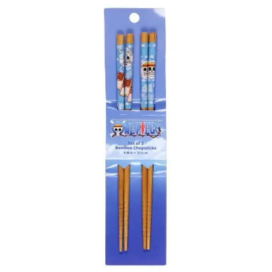 One Piece Brook Designs Set Of 2 Bamboo Chopsitcks 8.85 Inches Long Gift Set image {3}