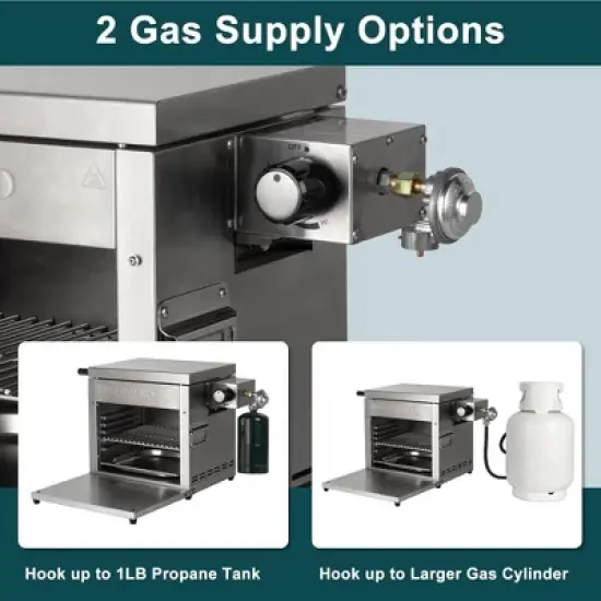 GASPRO Multi-Tasking Propane Infrared Steak Grill, XL Steakhouse & Cast-Iron Griddle 2-in-1 Outdoor Cooking Master | 125 in&sup2; Extra Large Cooking Area image {5}