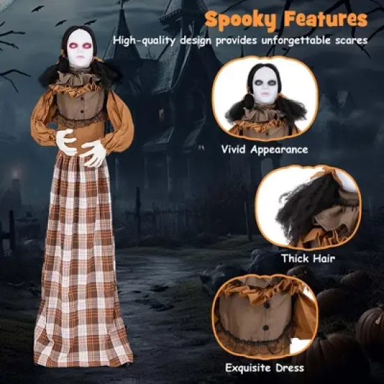 Costway Halloween Animatronics with Red Light Up Eyes Motion & Sound Activated image {8}