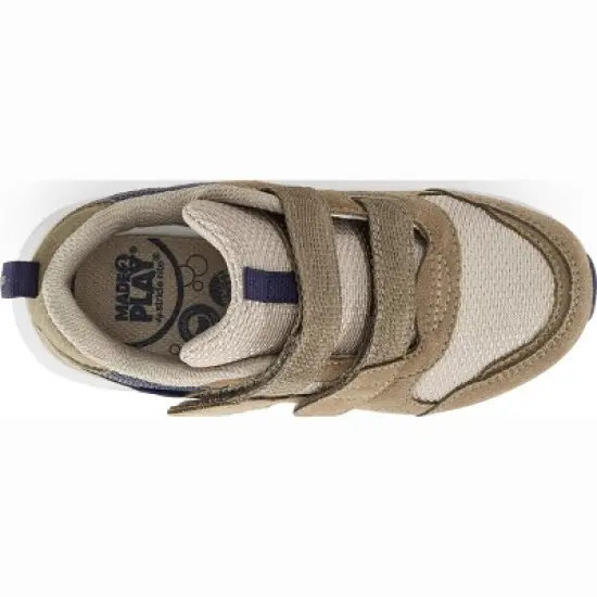 Stride Rite Kids Unisex Brighton-XW-Adaptable Sneaker | 2.5 | Tan/Navy image {4}