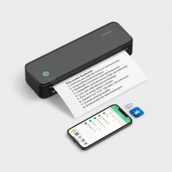 JADENS Portable Bluetooth Thermal Printer for letter-sized paper documents, PD-A4 image {7}