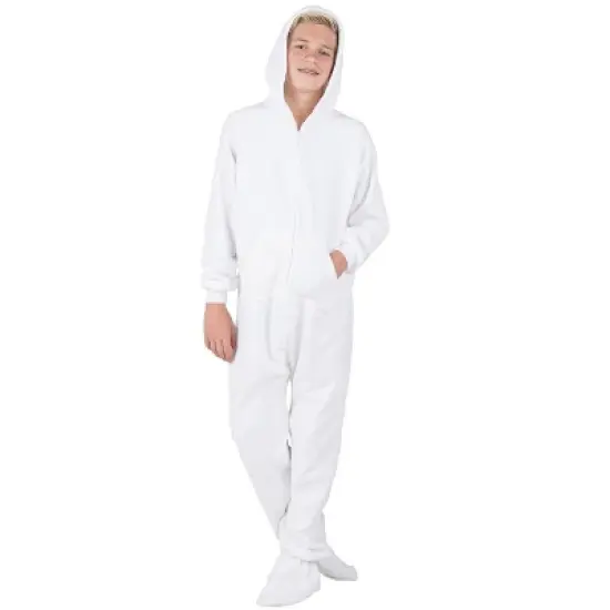 Footed Pajamas - In The Clouds Kids Hoodie Chenille Onesie image {1}