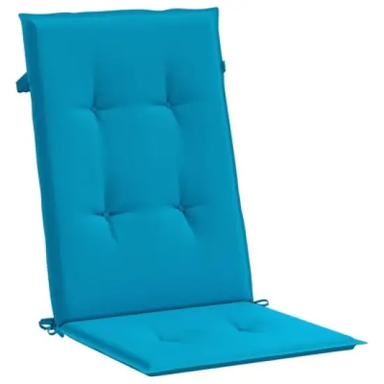 vidaXL Highback Chair Cushion Set of 4 Blue 100% Polyester image {4}