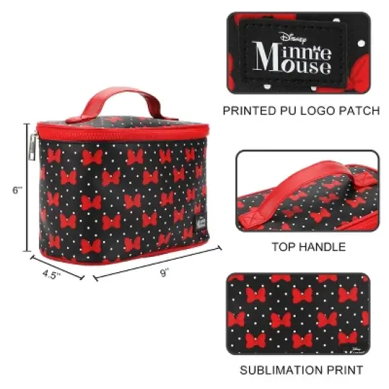 Disney Minnie Mouse Bows & Polka Dots Black 6&rdquo; Beauty Case image {3}