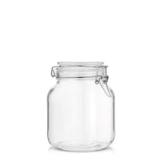JoyJolt Airtight Glass Jars Storage Cannister with Silicone Seal Lids - Set of 3 - 32 oz. image {2}