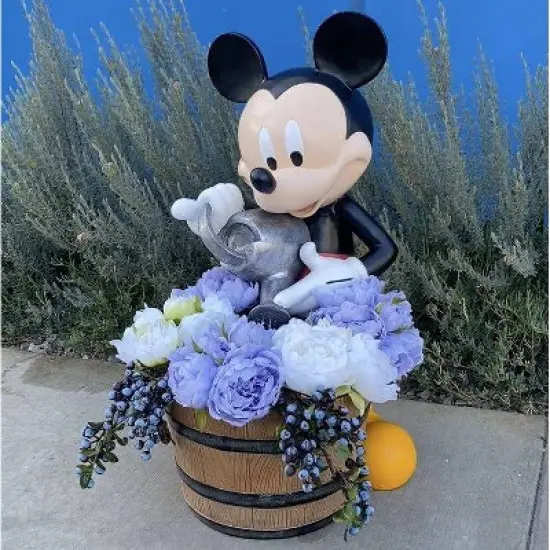 Disney 25.25" Mickey Mouse Garden Resin Planter Fountain image {7}
