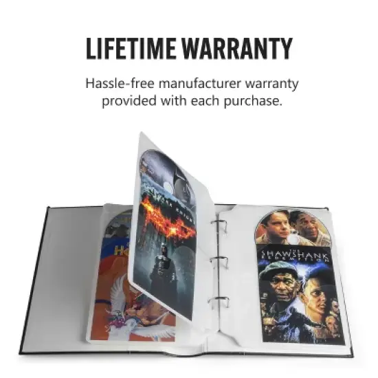 Bellagio-Italia Insert Sheets for CD/DVD Storage Binder - Holds DVDs, CDs, Blu-Rays & Video Games - Acid-Free Organizer Sheets image {3}