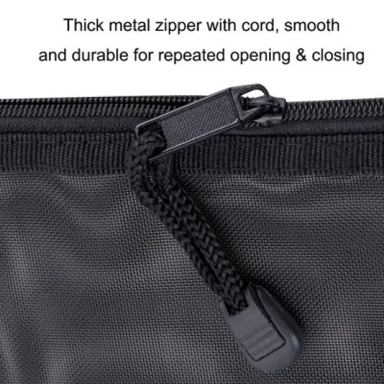 Itopfox 6-Piece Nylon Mesh Cosmetic Zipper Bags Set, Black Travel Organizer Pouches for Makeup, Diaper Bag (A5 & A6 Sizes) image {2}