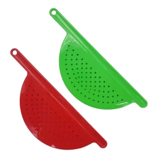 Handy Housewares Handheld Plastic Pot Drainer, Noodle & Pasta Strainer with Handle - Fits up to 9" Pots image {1}