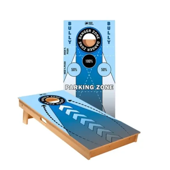 Skips Garage Blue Training Cornhole Boards - ACA Star Series image {1}