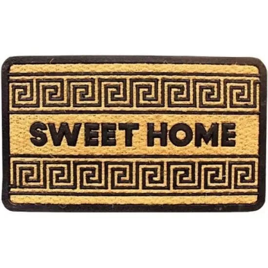 LIVEVIE Sweet Home Rubber Coir Doormat &ndash; 18x30", Durable, Anti-Skid Entry Mat for Indoor/Outdoor Use, Traps Dirt & Moisture. image {1}