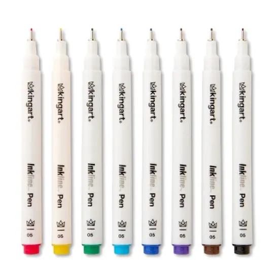 KINGART PRO Inkline Fine Line Pens, 8 Colors, Size 05 image {5}