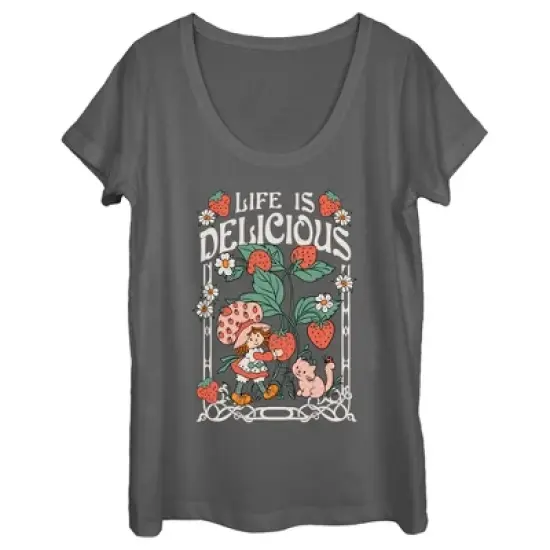 Women's Strawberry Shortcake Life is Delicious Scoop Neck image {3}