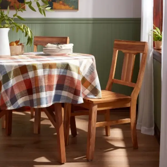 70" Round Plaid Woven Cotton Tablecloth - Threshold&trade; image {1}