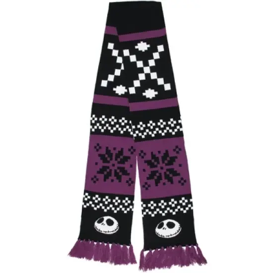 The Nightmare Before Christmas Jack Skellington Knit Scarf Black image {1}