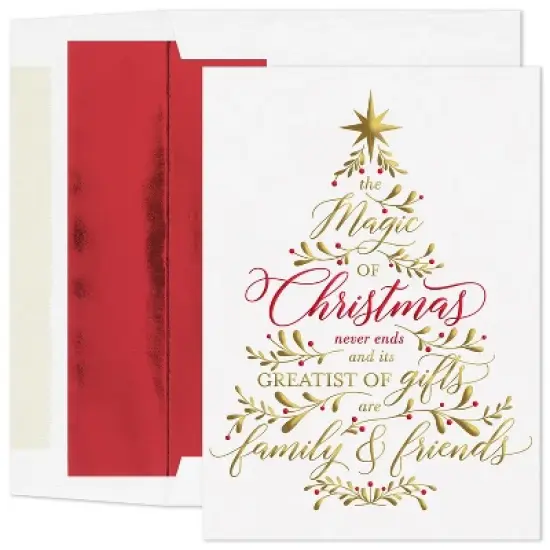 Masterpiece Studios Premium 15-Count Boxed Embossed Christmas Cards with Foil-Lined Envelopes, 7.8" x 5.6", Believe in the Magic of Christmas (957500) image {1}