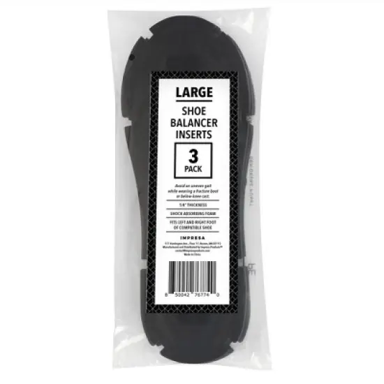 Impresa [3 Pack] Shoe Inserts Compatible with EVENup Shoe Balancer/Leveler - Large 1/4" Thick Shoe Lift for Walking Boot image {7}