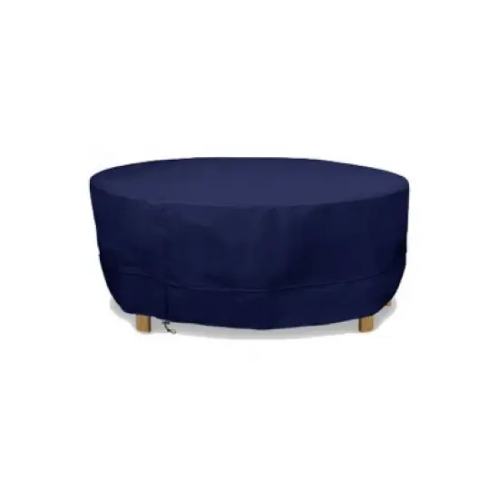 Eevelle 86" Meridian Round Table Fire Pit Cover Navy Blue image {9}