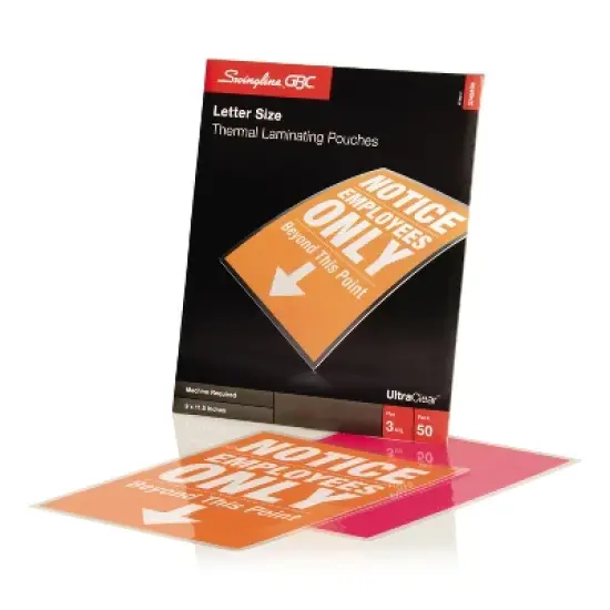 Swingline GBC UltraClear Thermal Laminating Pouches 3 mil 9 x 11 1/2 50/Box 3745690 image {3}