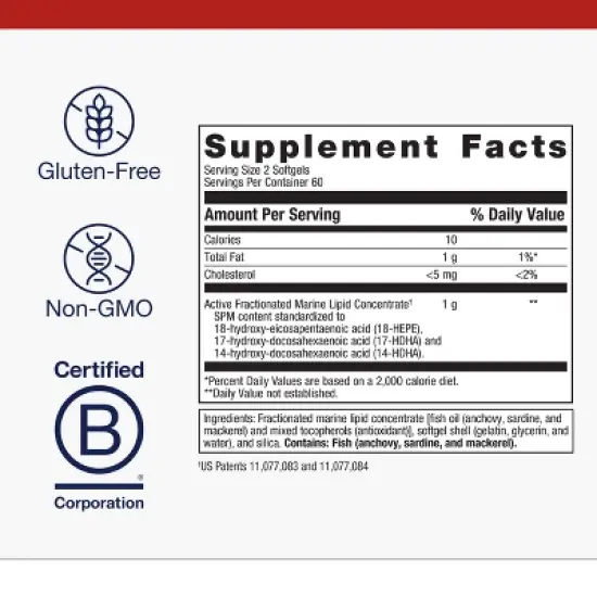 Metagenics SPM Active, Specialized Pro Resolving Mediators, Joint Comfort, Tissue Health & Minor Discomfort Relief, Non-GMO, Gluten-Free, 120 Softgels image {1}