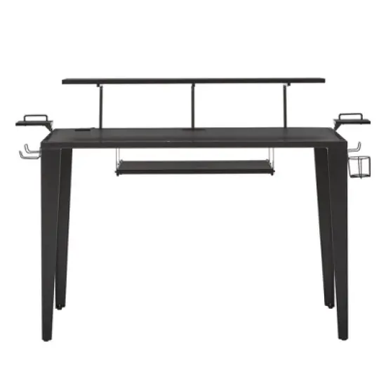 Juneau Metal Computer Desk with USB Charging Port and Adjustable Shelf Gray - Inspire Q image {5}