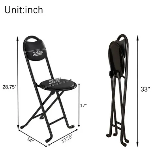 Rbied 2 PCS Folding Stool with Back, Cushioned Padded Folding Stool, Portable Folding Chairs for Outdoor Indoor image {1}