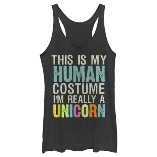 Women's Lost Gods Unicorn in Human Costume Racerback Tank Top image {3}