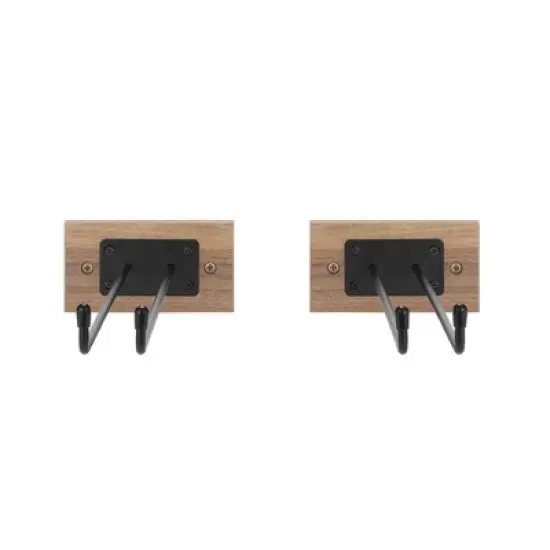 Sorbus Wall Mounted Wire & Mahogany Wood Glass Stemware Rack Set - for Wine Glasses, Champagne Glasses, and Drinkware image {7}