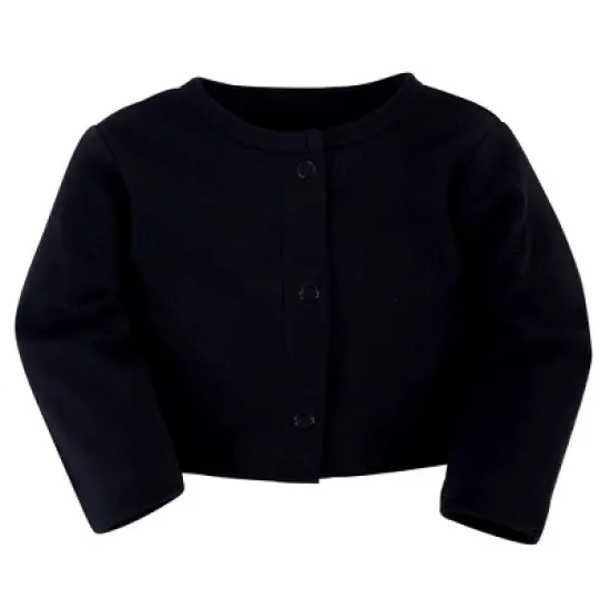 Touched by Nature Baby and Toddler Girl Organic Cotton Dress and Cardigan 2pc Set, Black Red Heart image {3}