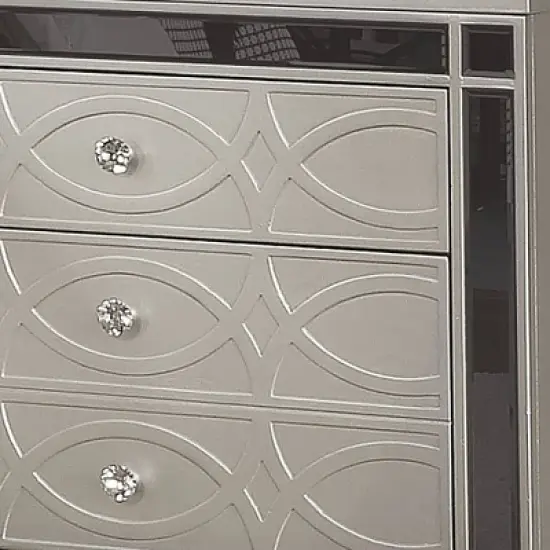 La Mesa 3 Drawer Glam Nightstand Silver - HOMES: Inside + Out image {2}