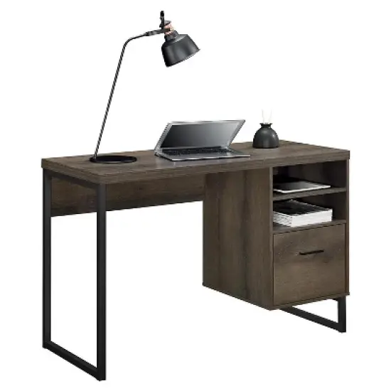 Aspen Hill Computer Desk Mocha Oak - Room & Joy image {1}