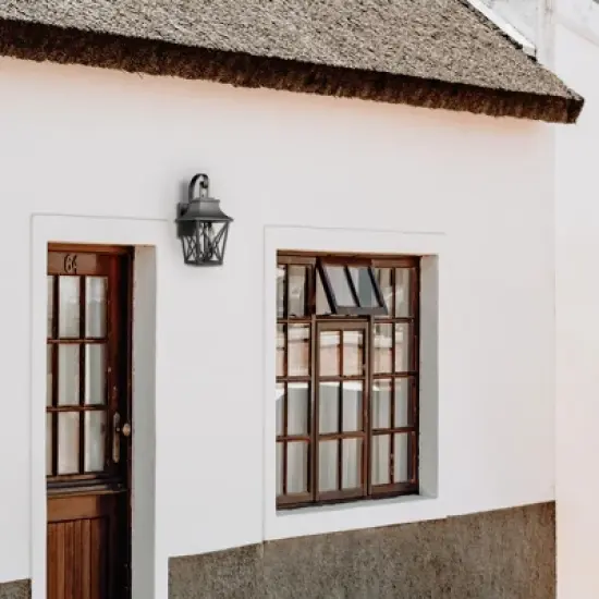 Gulches Outdoor Wall Lights - Black Industrial Lanterns & Sconces with Glass for Porch, Patio, and Garage (16.5-Inch & Large Options) image {3}