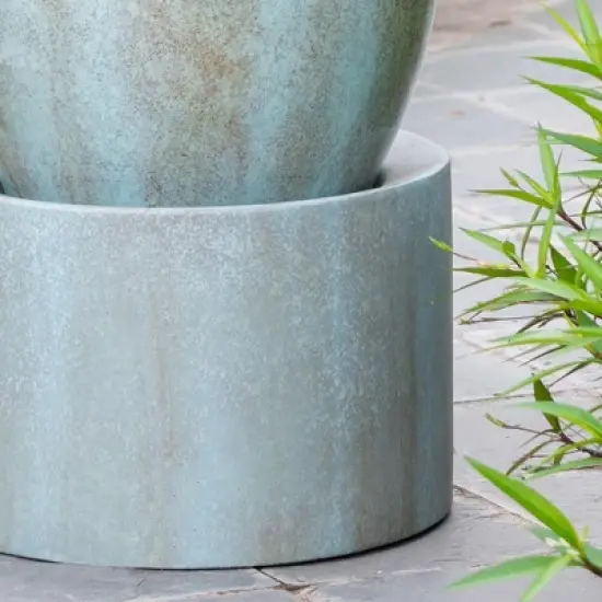 NAYSAYE Fountain Outdoor Cement Urn Water Feature Decorative for Garden Lawn Patio Deck, Blue, 19.3"*19.3"*32.3" image {3}