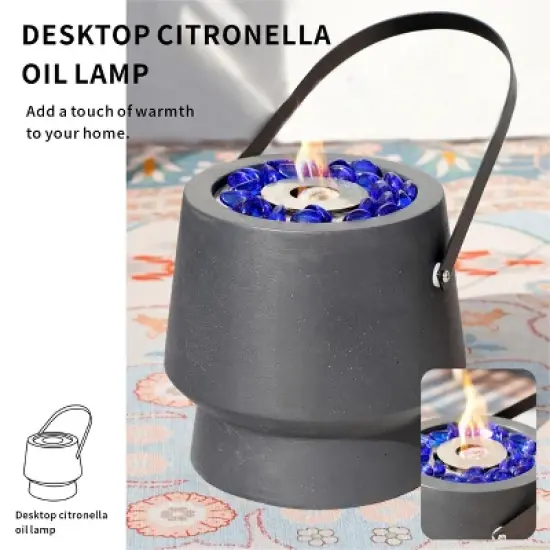 Moda Furnishings 9.8 In. Smokeless Outdoor Tabletop Citronella Oil Fireplace image {4}