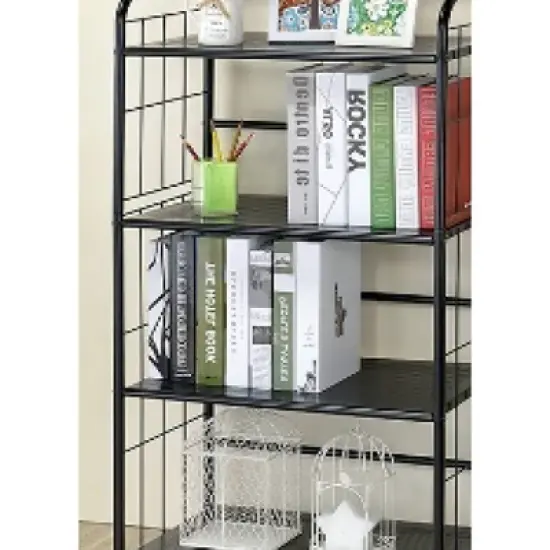 Metal Book Shelf Black - Ore International image {2}