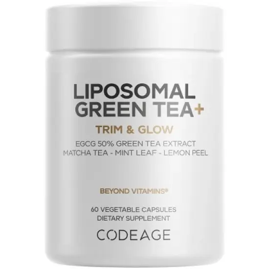 Codeage Liposomal Green Tea+, EGCG 50%, Organic Matcha Green Tea, Peppermint Leaf, Lemon Peel - 60 ct image {12}