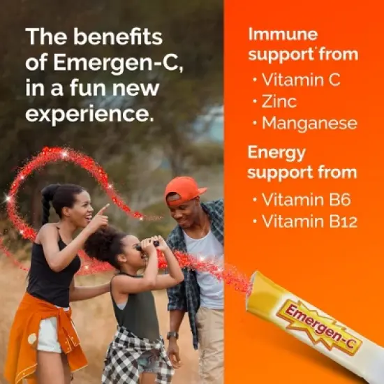 Emergen-C On-The-Go Immune Support with Vitamin C Powder - Sparkly Strawberry - 28ct image {4}