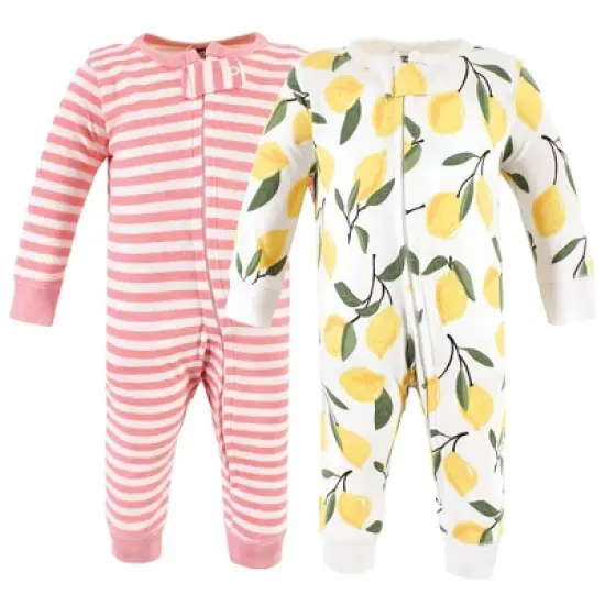 Hudson Baby Infant Girl Cotton Sleep and Play, Lemon image {4}